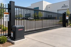 Black commercial gate.