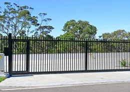 Black commercial gate.