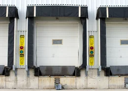 Close up of a loading dock door.