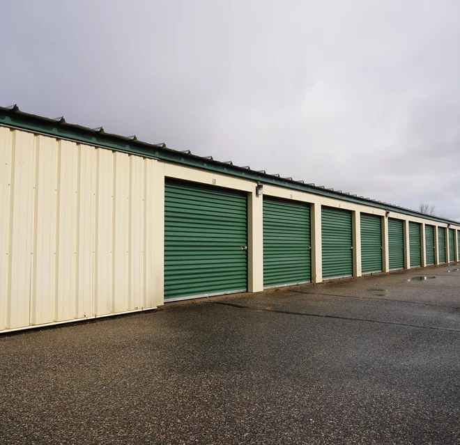 Sheet door storage units.