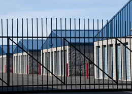 Storage unit behind gates.