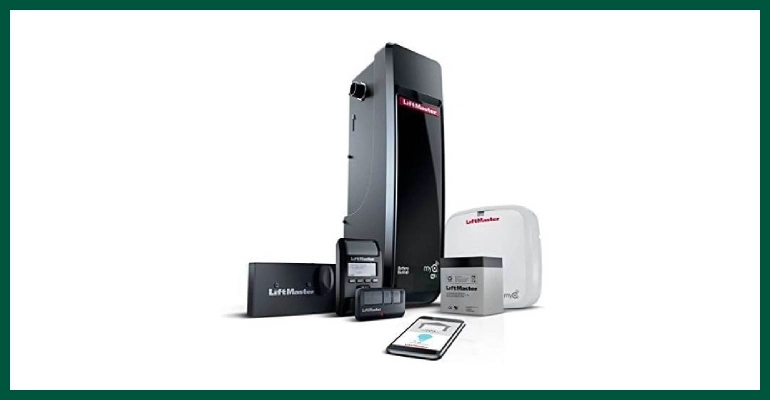 A LiftMaster 8500W garage door opener which mounts to side walls of garages rather than ceilings. 