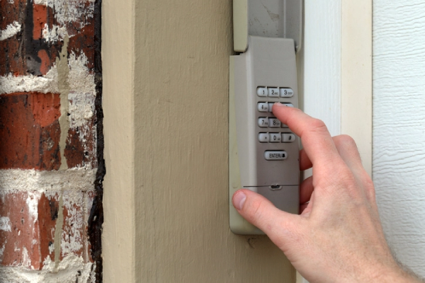 Code Keypad used on a garage door entrance | Precision Garage Door Service of Chattanooga.