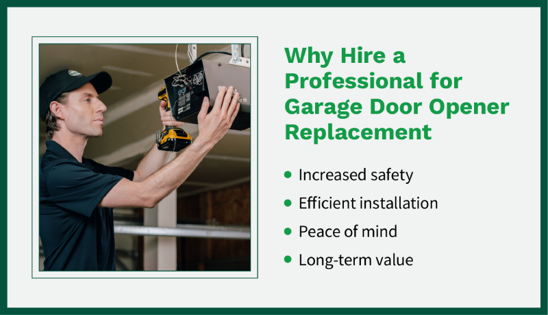 Reasons to hire professionals when replacing garage door opener systems. 